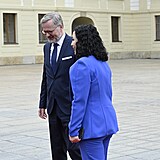 Prezidentka Kosova Vjosa Osmaniová s Petrem Fialou.