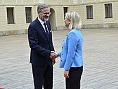 védská premiérka Magdalena Anderssonová s Petrem Fialou.