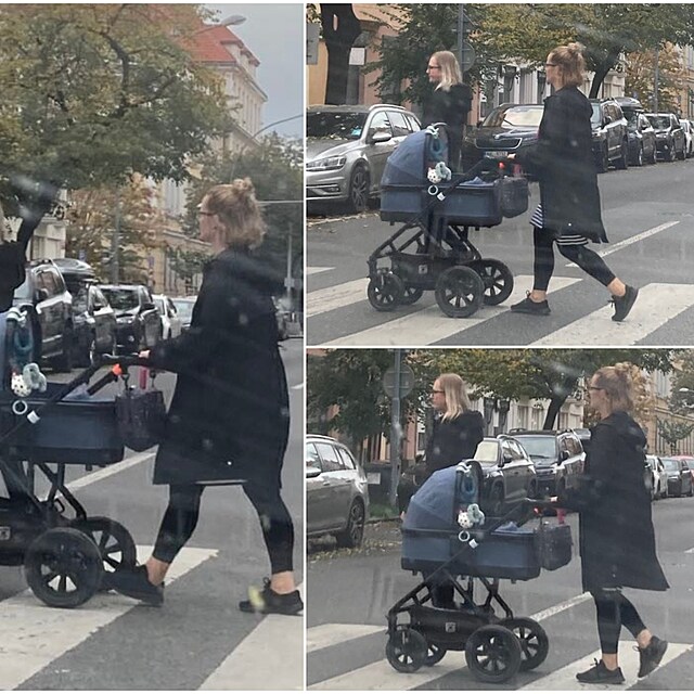 Partnerka Ondeje Malho Kristna Kocinov vyrazila na prochzku s miminkem.