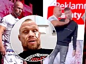 Ale� Bejr se nejprve pustil do speakera Jíry, následn� se vrhnul na Grznára.