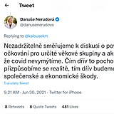 Prezidentsk kandidtka Danue Nerudov o povinnm okovn loni v ervnu...