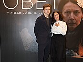 Premiéra filmu Ob v praské Lucern. Gleb Kuchuk se svou filmovou maminkou.