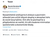 Prezidentská kandidátka Danue Nerudová o povinném okování loni v ervnu...
