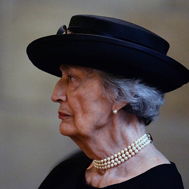Lady Susan Hussey na pohbu krlovny Albty II.