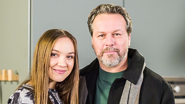 Kate�ina se svou seriálovým tátou z Ulice.