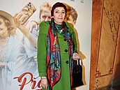 Simona Babáková má svj zelený kabát v oblib.