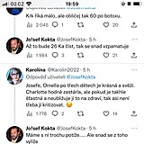 Josef Kokta spolu s ostatními diskutéry na Twitteru uráží Charlotte Štikovou.