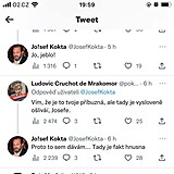 Josef Kokta spolu s ostatními diskutéry na Twitteru uráží Charlotte Štikovou.
