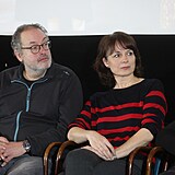 Josef Polášek s manželkou Michaelou na tiskové konferenci ČT, kde představili...