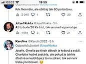 Josef Kokta spolu s ostatními diskutéry na Twitteru uráí Charlotte tikovou.
