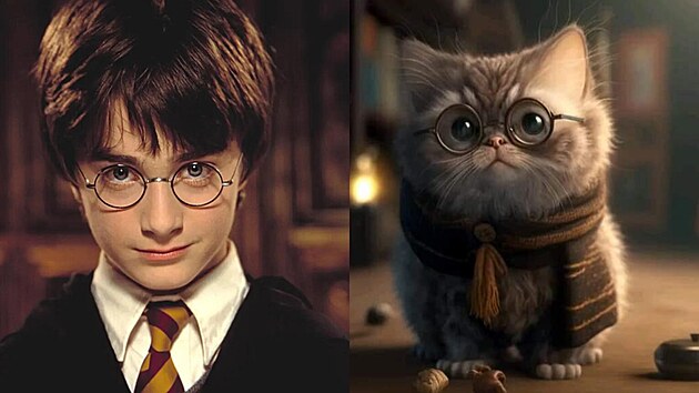 Postavy z Harryho Pottera jako kočky