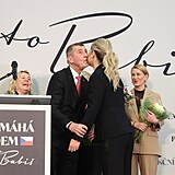 Andrej Babiš s Monikou Babišovou na tiskové konferenci po prezidentských...