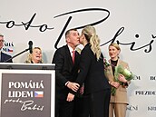 Andrej Babi s Monikou Babiovou na tiskové konferenci po prezidentských...