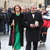 Inaugurace prezidenta na Hradě: Primátor Bohuslav Svoboda s manželkou