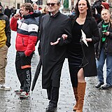 Inaugurace prezidenta na Hradě: Ladislav Frej s dcerou Kristýnou