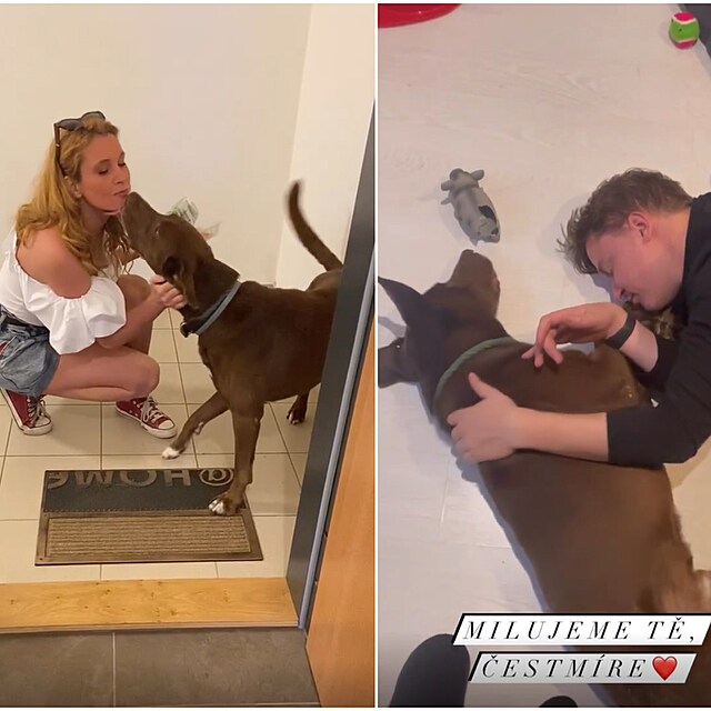 Denisa Nesvačilová sdílela video s milovaným psem a Petrem Kolečkem.
