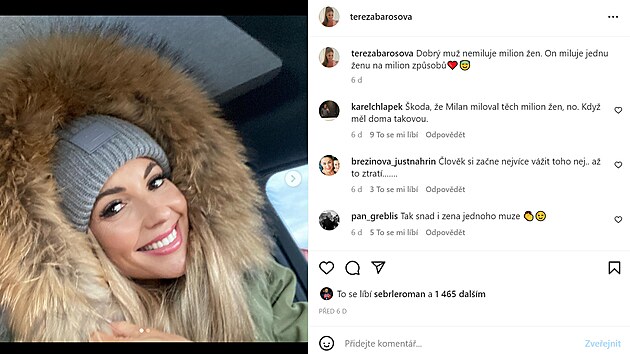 Záhadné p�ísp�vky na Instagramu Terezy Baro�ové.