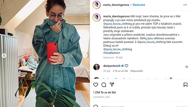 Marta Dancingerová byla na Instagramu velmi aktivní.