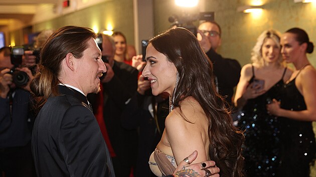 Přemek Forejt a Eva Burešová na premiéře muzikálu Bodyguard