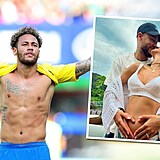 Brazilsk fotbalista Neymar (31) a jeho pvabn snoubenka Bruna Bacardi (28)...