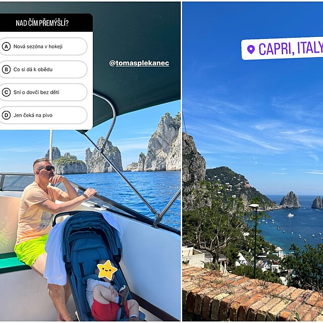 Tom Plekanec vyrazil s rodinou na jih Itlie. Cestu na ostrov Capri jeho...