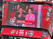 Dominika Braniová a Jaromír Jágr na zápase Floridy Panthers