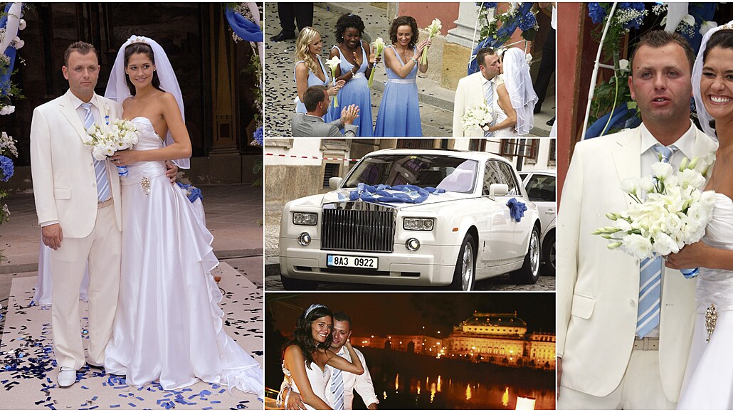 Podnikatel Simon tekl s Petrou Faltýnovou se vzali  20. srpna 2008 na Praském...