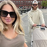 David Pastrňák s přítelkyní Rebeccou na rodinné procházce