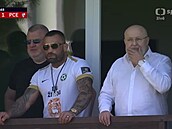 Píbramský boss Jaroslav Starka hostil na svém VIP balkón zápasníka Karlose...