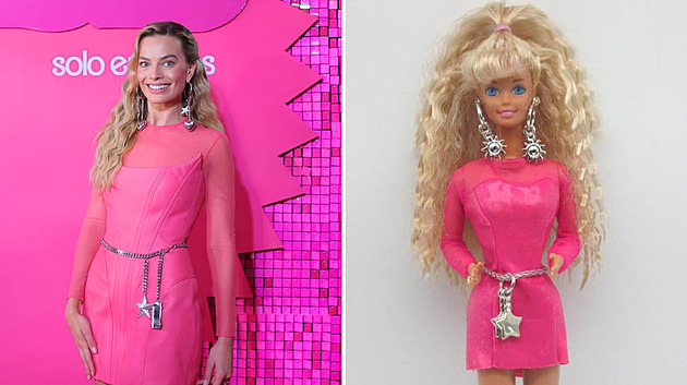 Margot Robbie jako panenka Barbie Earring Magic z roku 1991