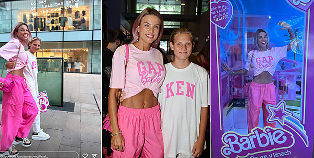 Klára Medková na premiéru snímku Barbie vyrazila se synem.
