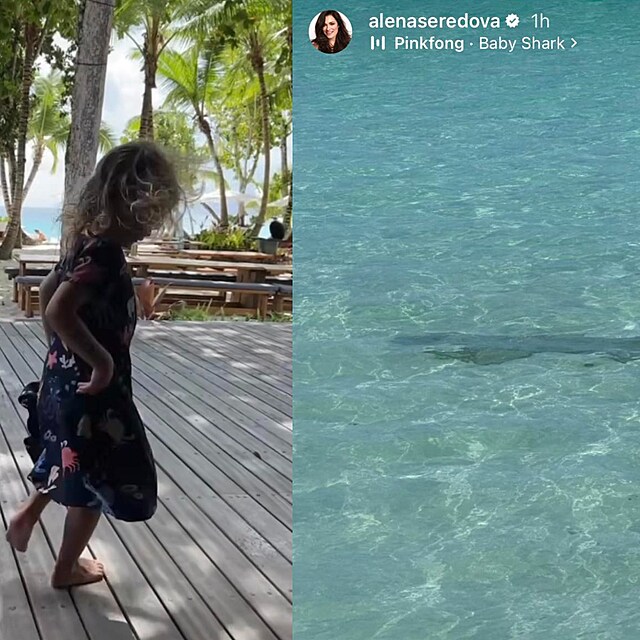 Alena �eredov� si u��v� l�b�nek.