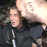 Andrej Babi s redaktorem Expresu na Oktagonu na tvanici.