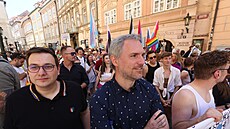 Prague Pride 2023: Prvodu se zúastnili Jan Lipavský a Zdenk Hib.
