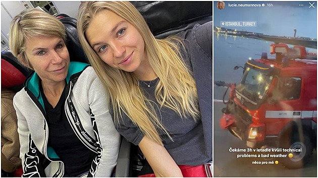 Kateina Neumannová s dcerou Lucií zaily drama bhem letu do Turecka.
