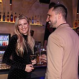 Veronika Chmelířová a Michal Menšík na opening party baru Pruts