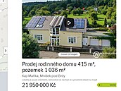 Jan Rosák prodává dm v Mníku pod Brdy...