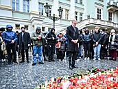 Premiér Petr Fiala (ODS) ve svém projevu samozejm nezapomnl ani na masakr na...
