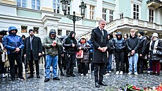 Premiér Petr Fiala (ODS) ve svém projevu samozejm nezapomnl ani na masakr na...