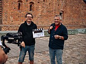 S Jakubem Wehrenbergem Zbigniew Czendlik natáí V karavanu po Polsku.