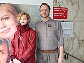 Lucie áková a Jan Hájek na projekci snímku Manelé Stodolovi