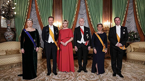 Prezidentský pár na veei u lucemburského velkovévody