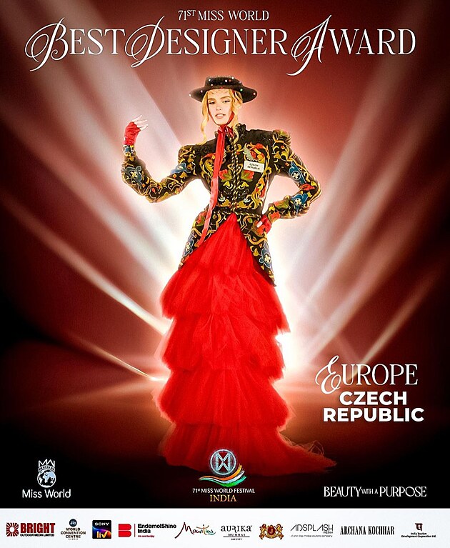 Krystyna Pyszková vyhrála na Miss World cenu o nejkrásnější kostým. Jenže  vypadá jak... z Mexika!