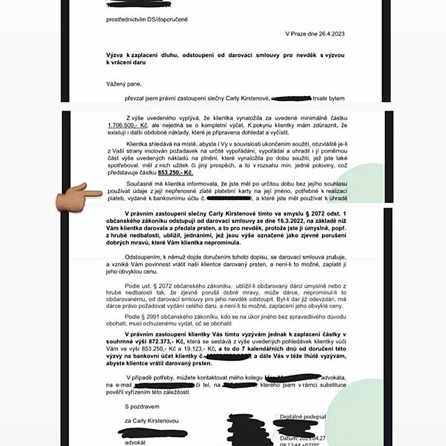 Carrie Kirsten vyt�hla d�kaz proti sv�mu ex Nikosovi.