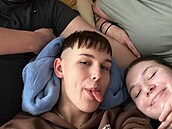 Tadeá� Kub�nka s rodinou