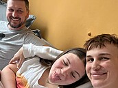Tadeá� Kub�nka s rodinou