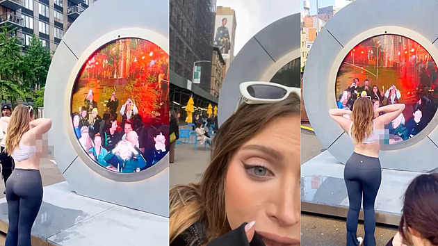 Mezi New Yorkem a Dublinem je portál, vymyká se kontrole. OnlyFans tvůrkyně v něm ukázala svá prsa