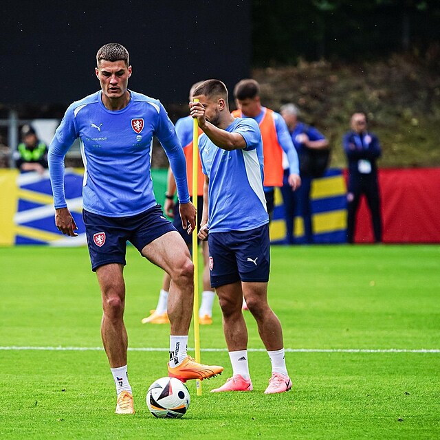 Patrik Schick bhem trninku.