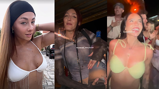 Influenceři paří na Zrće: Alagia popíjí vodku s Kundosaki. Gelnarová se oblékla do sexy plavek