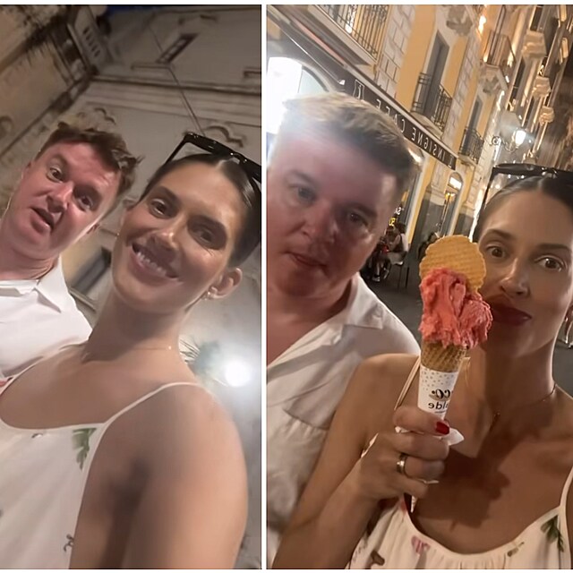 Aneta Vignerov� na dovolen� s Petrem Kole�kem